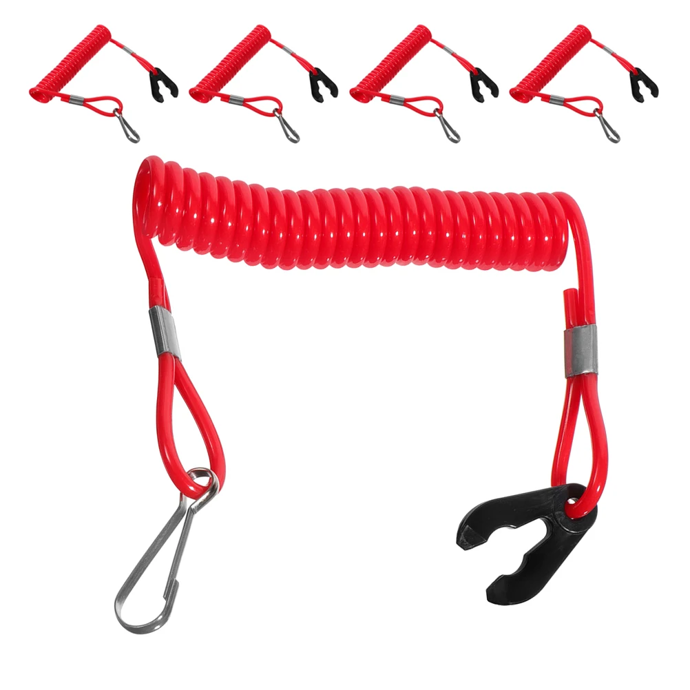 

5PCS Universal Engine Shutdown Lanyard Cord Plastic Metal Emergency Cord Marine Safety Boating Enthusiasts Outboard Accessories