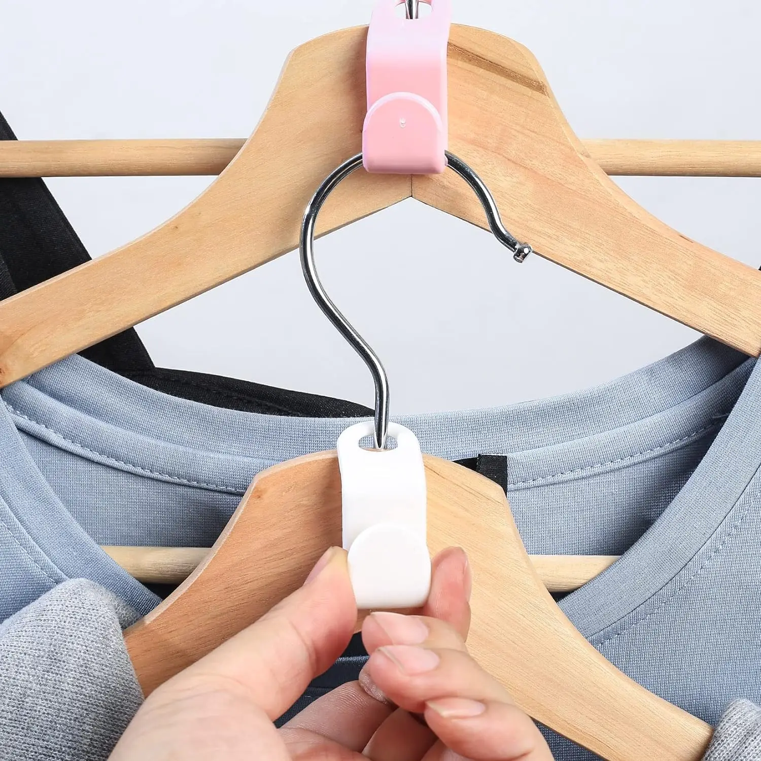 30PCS Clothes Hanger Connector Hooks Cascading Hangers Extender Clips Space Saving Hanger Closet Organizer Hooks for Shirt Coat