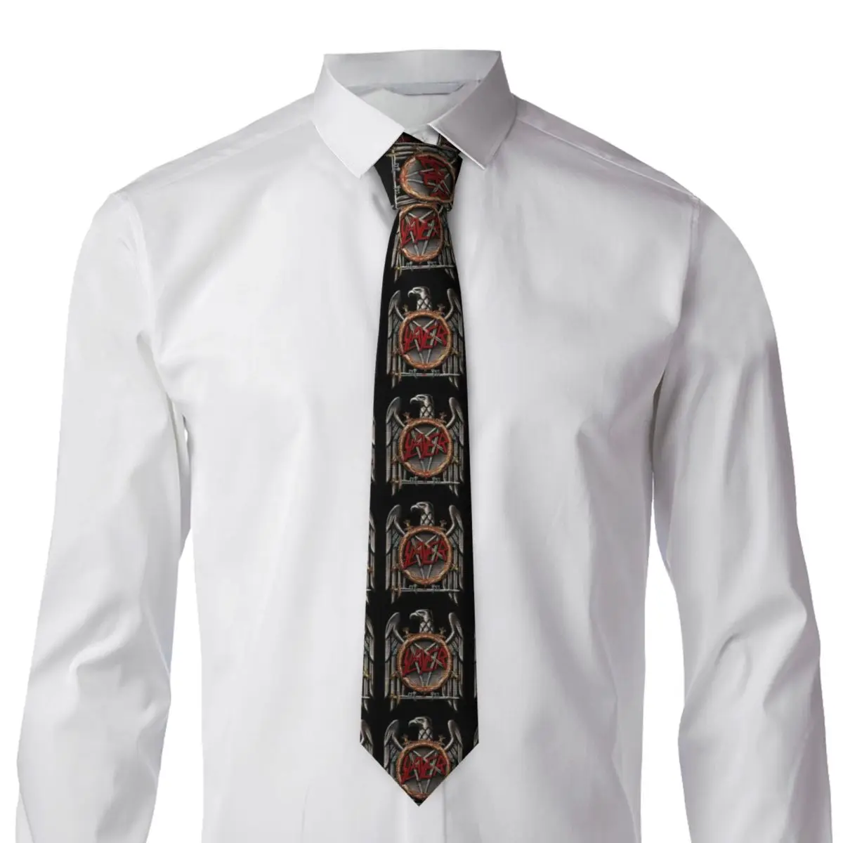 Slayer Heavy Metal Rock Band (3) Necktie for Men Silk Polyester Slim Neck Ties Wedding Accessories Tie Casual Gravatas