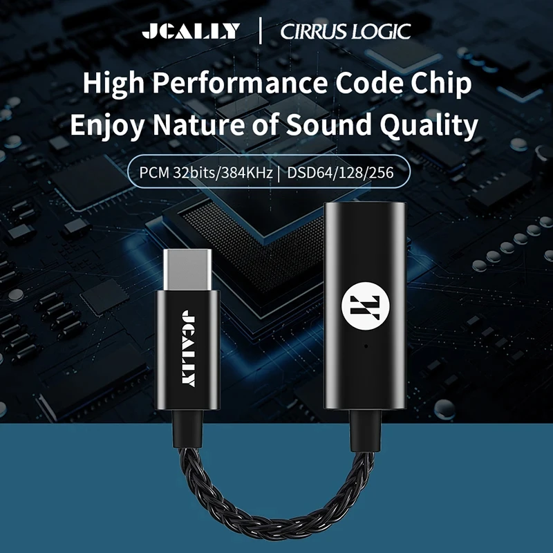 JCALLY CS43131 Digital Audio DAC Light-ning to 3.5mm DAC For iPhone IOS Type-C to 3.5mm USB DAC For Android 32bits/384kHz DSD256