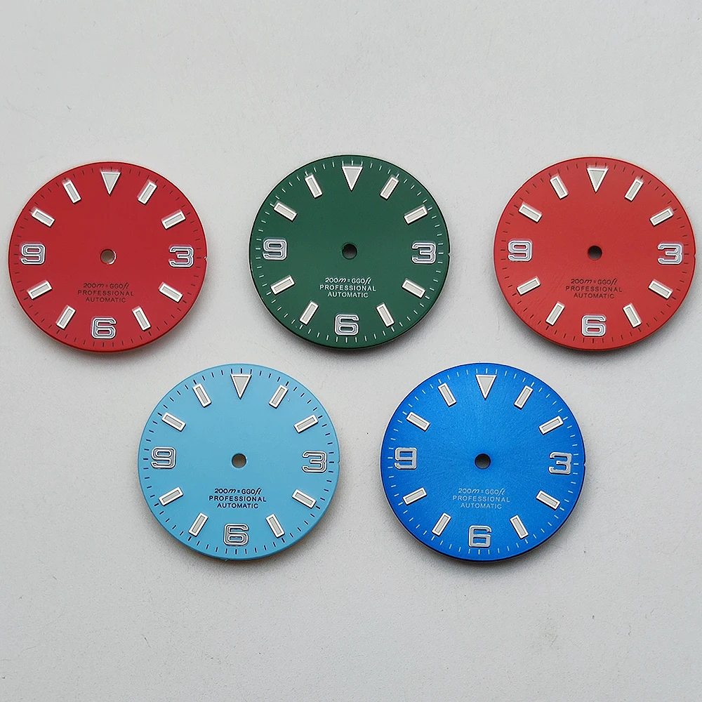 NH35 Watch Dial 29mm Black White Green Red Orange luminous dial fit NH35 NH36 ETA2824 2836 Miyota8215 DG2813 3804 movement