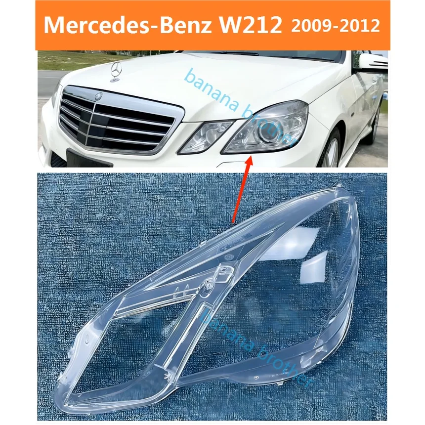 สําหรับ Mercedes-Benz E-Class W212 E200 E260 E300 E350 2009-2013 ฝาครอบไฟหน้ารถด้านหน้าไฟหน้าเลนส์ Auto SHELL โคมไฟแก้ว
