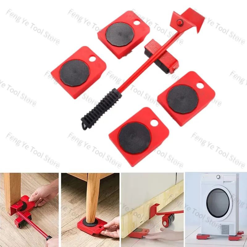 150kg Furniture Moving Transport Roller Set Removal Lifting Moving Tool Set Wheel Bar Mover moving Heavy Stuffs Device Hand Tool