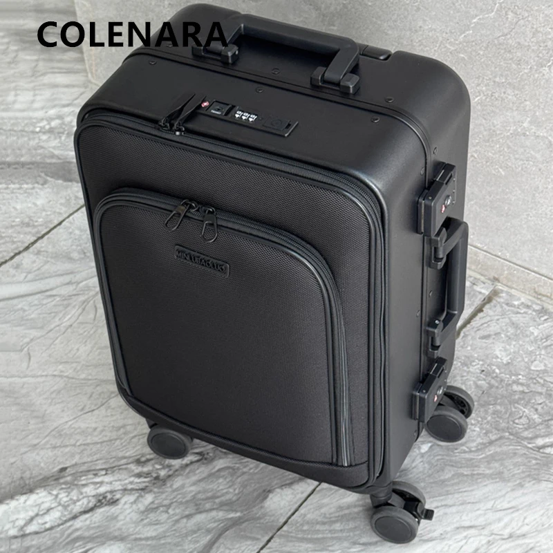 COLENARA High Quality Suitcase Front Opening Laptop Boarding Case Men's Business Trolley Case 20