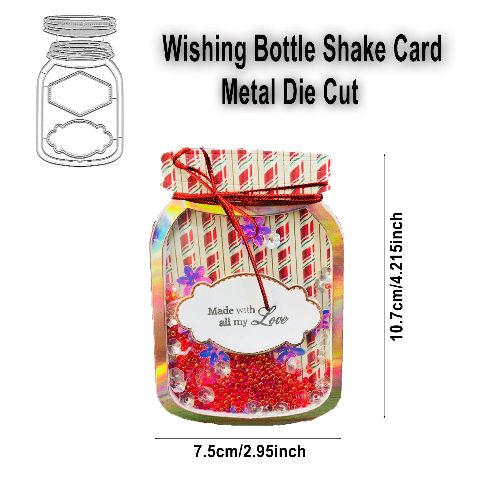 Alinacutle Metal Cutting Die Cut Wish Bottle Candy Jar Wish Jar Shaker Die Scrapbooking Paper Craft Handmade Card Template