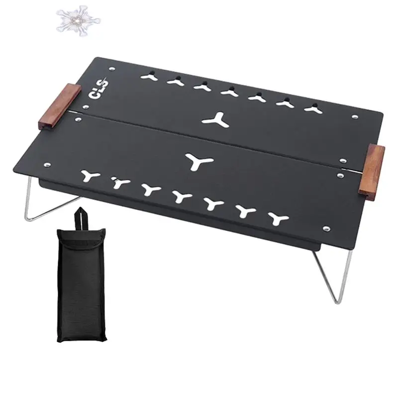 

CLS Outdoor Single Folding Table Aluminium Alloy Portable Desk For Camping Hiking 30X20.5Cm Black 1 Piece