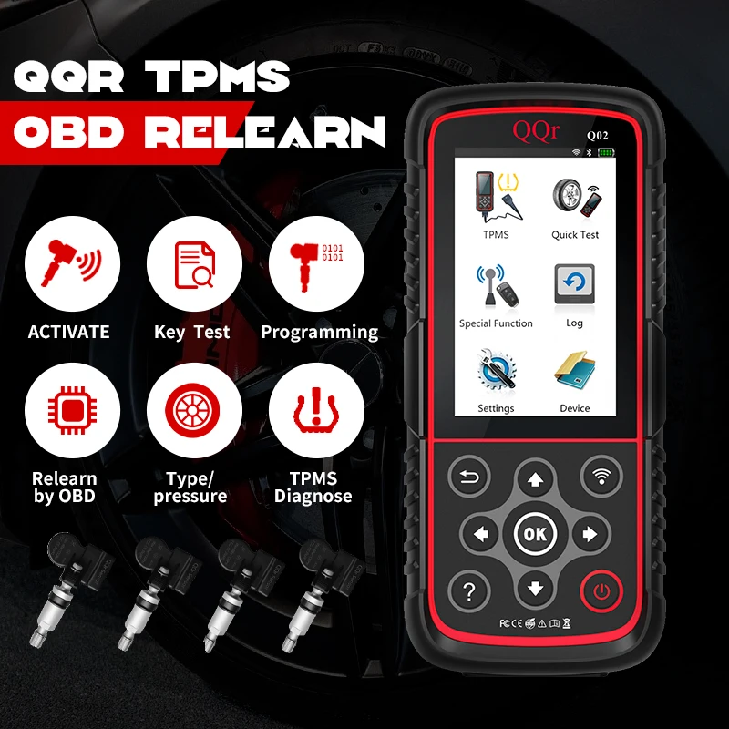 Auto Car Diagnostic OBD Tool, QQr TPMS Reader Scanner ECU Universal OBD2 Scanner Diagnostic Device