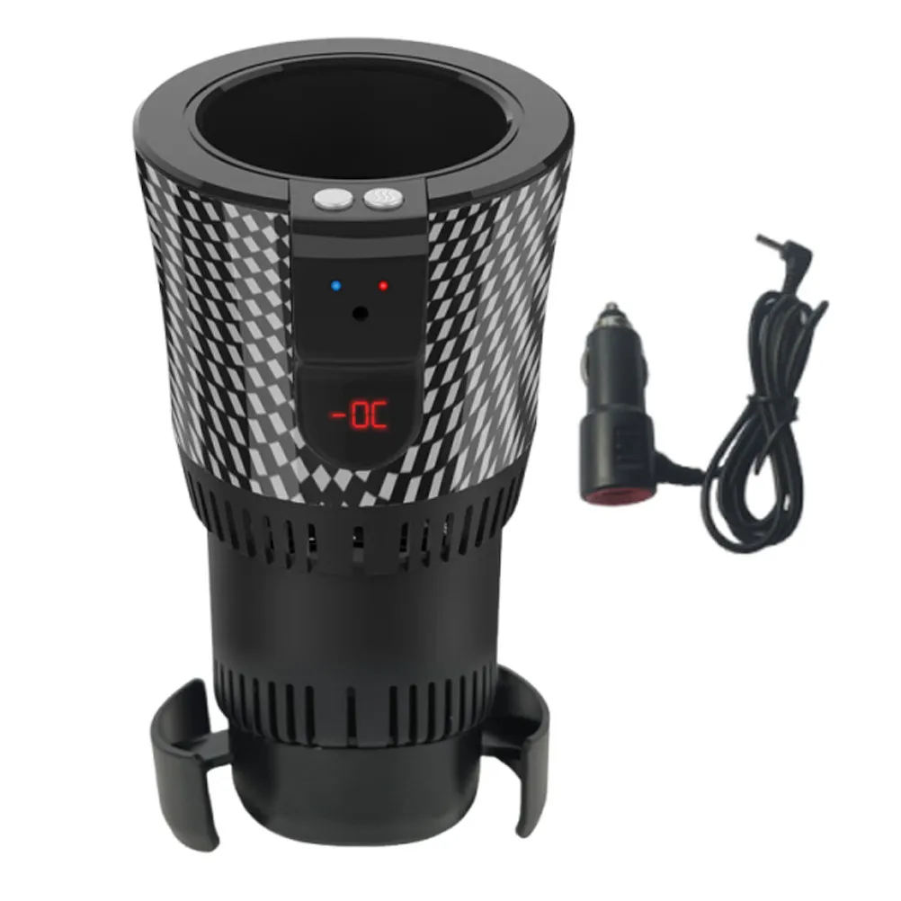 

2-in-1 Portable Car Cup Warmer Cooler with Digital Temperature Display for Hot Cold Beverages Compact Vehicle Travel Mug