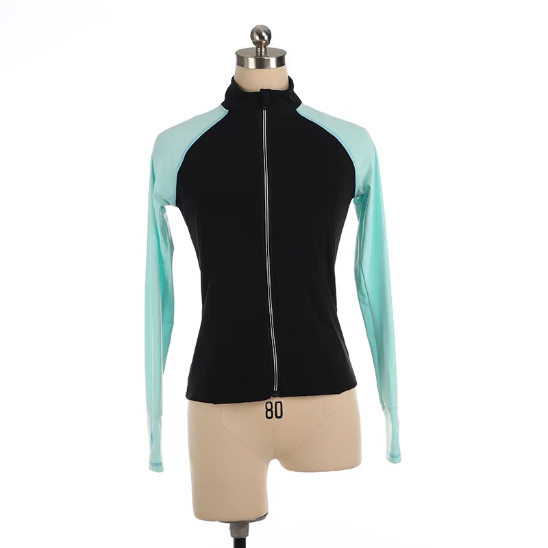 

customized children's adult figure skating jacket with black patchwork color velvet gymnastics suit ballet leotards for women