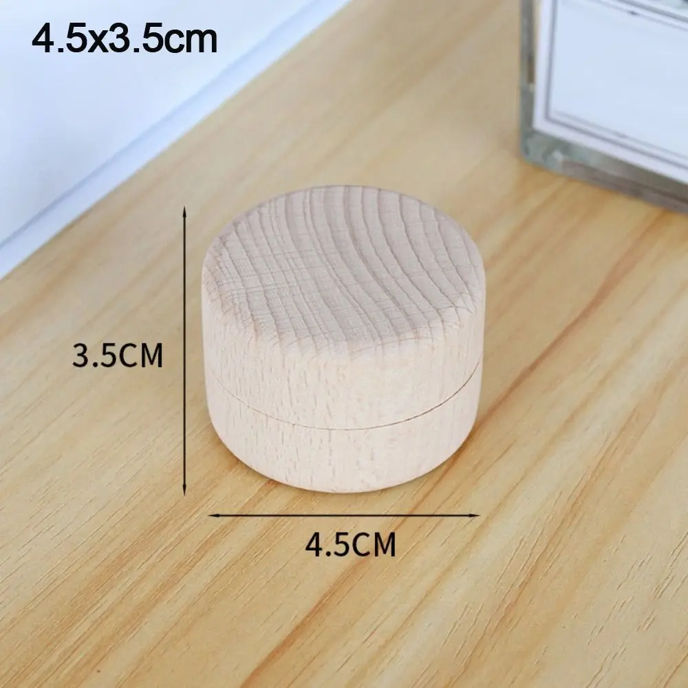 Small Round Wooden Storage Box Handmade Jewelry Organizer Soap Crafts Case Vintage Decorative Natural Craft Jewelry Box