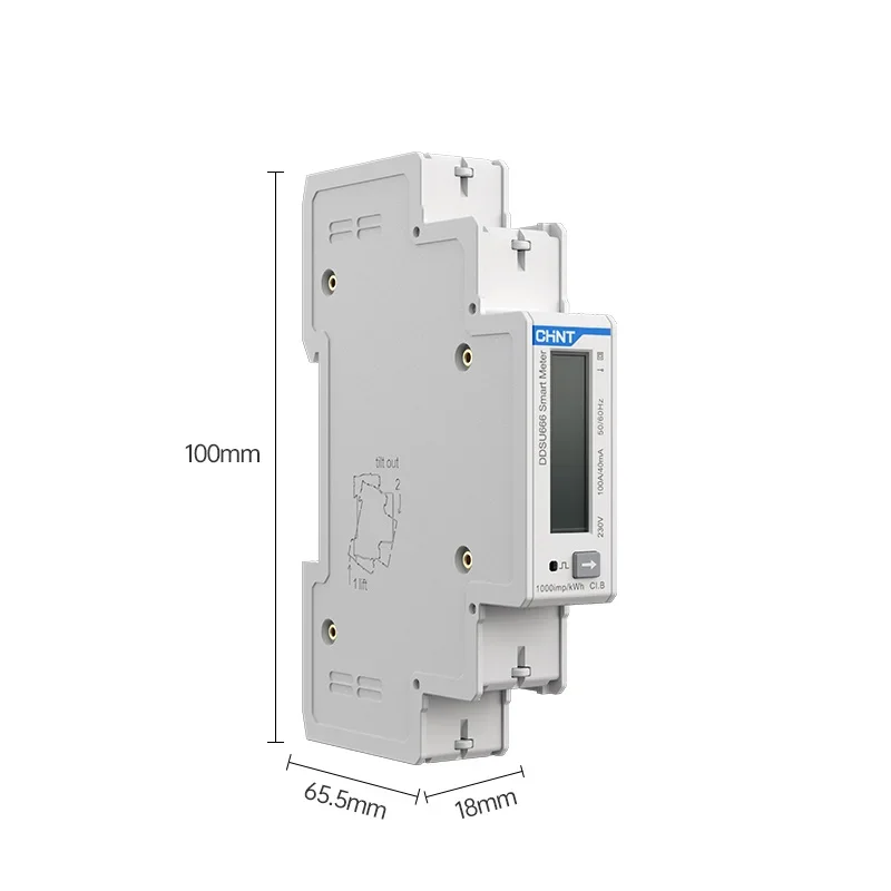 CHINT DDSU666-G Utility Type Single Phase Energy Meter Modular Voltmeter Gauge Indicator LED Digital Display Detector