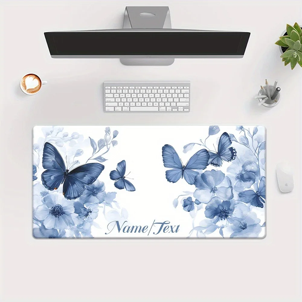 1 Pack Personalized Customizable Dream Butterfly Large Mouse Pad, HD Fine Print Wide Keyboard Mat For Office Game