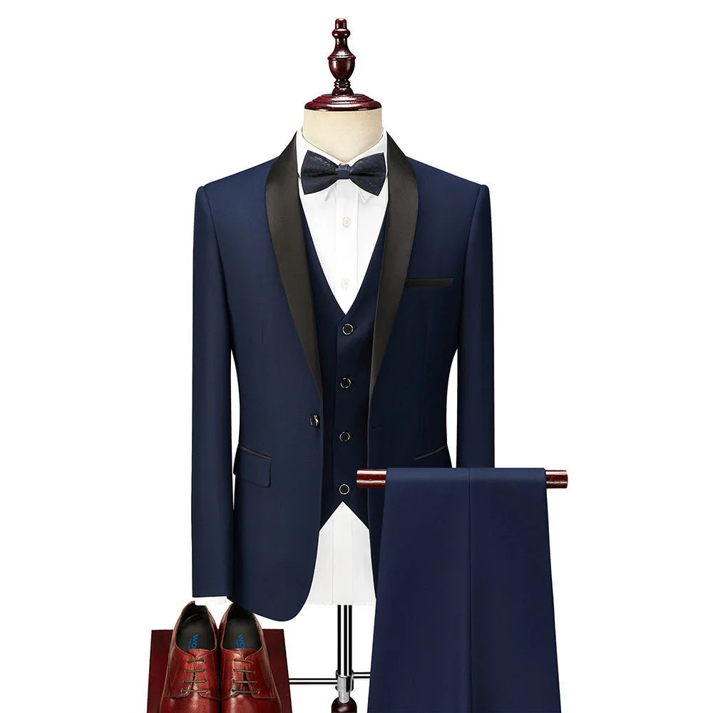 

Z639Youth art exam dress vocal graduation suit men's Korean style slim suit suit men's choir performance