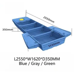 2.55M Folding Boat Fishing Splicing Plastic Boat,Portable Kayak Car Borne Detachable Spliced Rowboat 4 Parts,2Person Water Sport