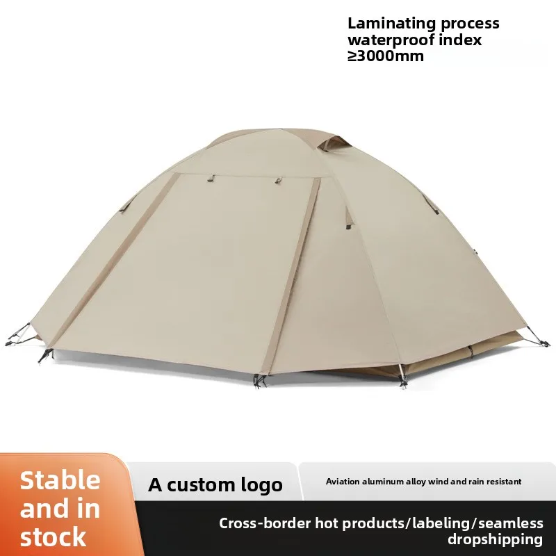 Hiking Mountaineering Trekking Camping Tent Double-Layer Waterproof Three Seasons Lightweight Aluminum Pole Overnight Use view 3