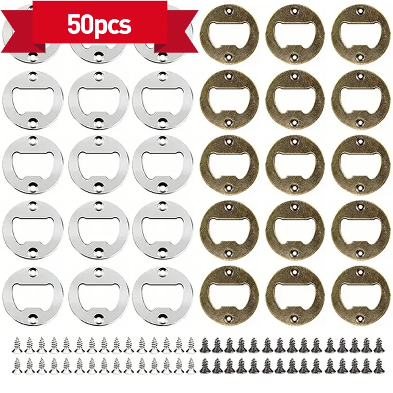 50PCS Mix Color DIY Bottle Opener Insert Kits Hardware Parts Accessories for Resin Mold Handmade Iron Bottle Opener Tools