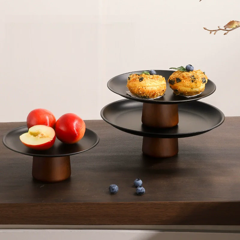 

Wood Cake Stand Footed Dessert Display For Weddings Birthdays Cupcakes Tray Halloween and Christmas Cake Tray