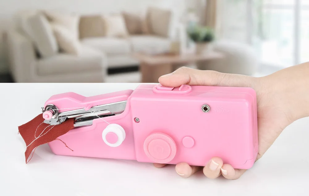 Portable Handheld Sewing Machine Mini Stitch Sew Needlework Cordless Clothes Fabrics Electric Sewing Machine