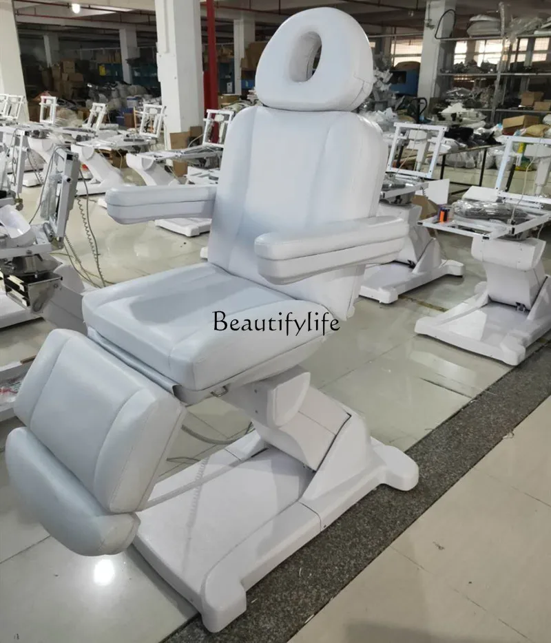 

-Electric lifting beauty bed rotatable tattoo embroidery eyelash tattoo physiotherapy body bed