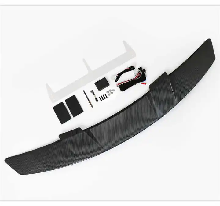 High Quality Intelligent Automatic Lifting Tail Carbon Fiber Pattern 100% Fitment  ABS Material Car Rear Spoiler Wing