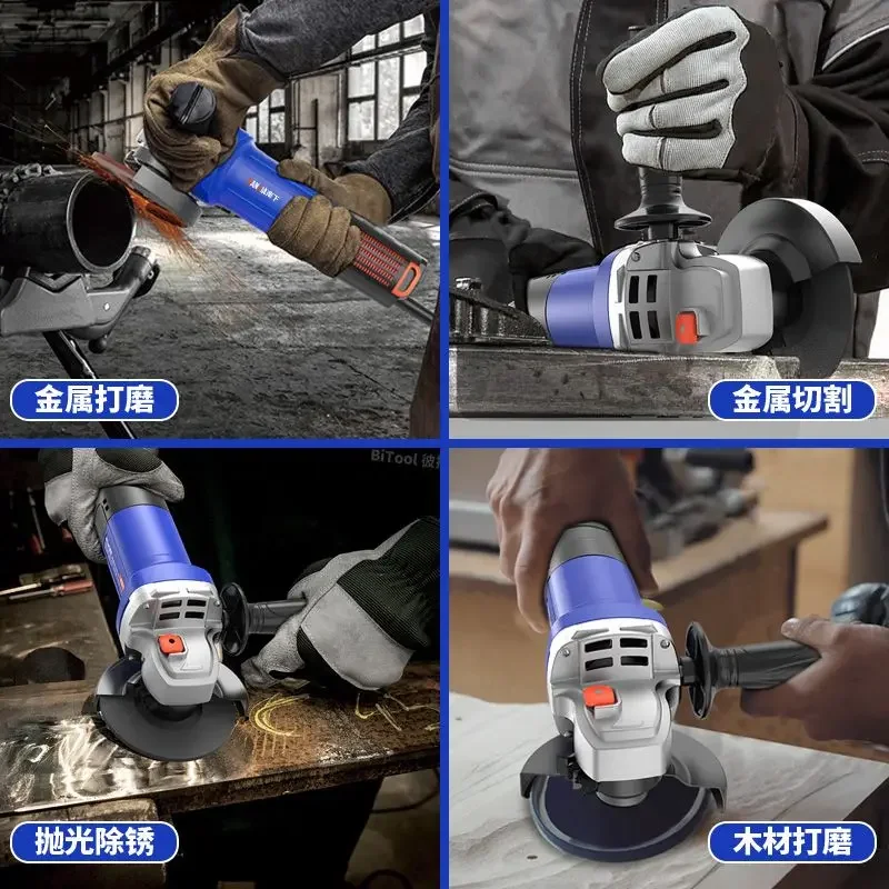 Angle Grinder Household Cutting Machine Small Multi-function Sander Power Tool Hand Grinder Hand Sanding Machine Brushed Motor