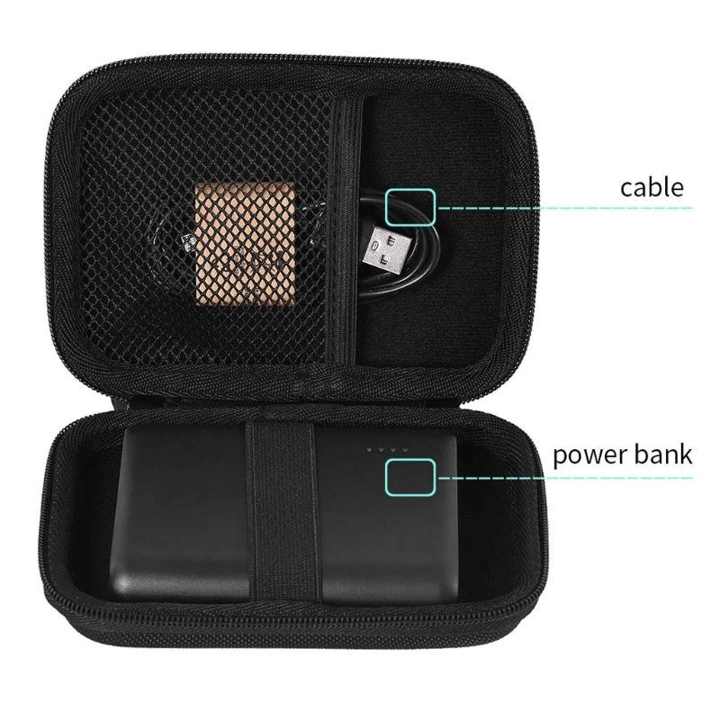 Hard EVA Zipper for CASE Pouch for Anker PowerCore 13000mAh Power Bank Durable Wear Resistant Storage Bag Black