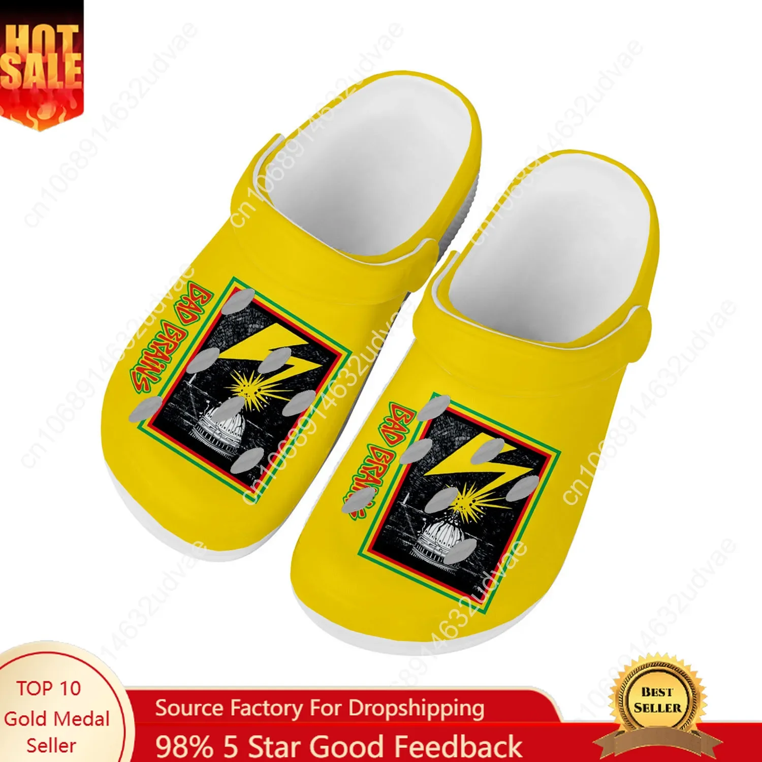 

Bad Brains Water Shoes Men Women Teenager Comfortable Fashion Home Garden Clogs Custom Sandals Beach Breathable Hole Slippers