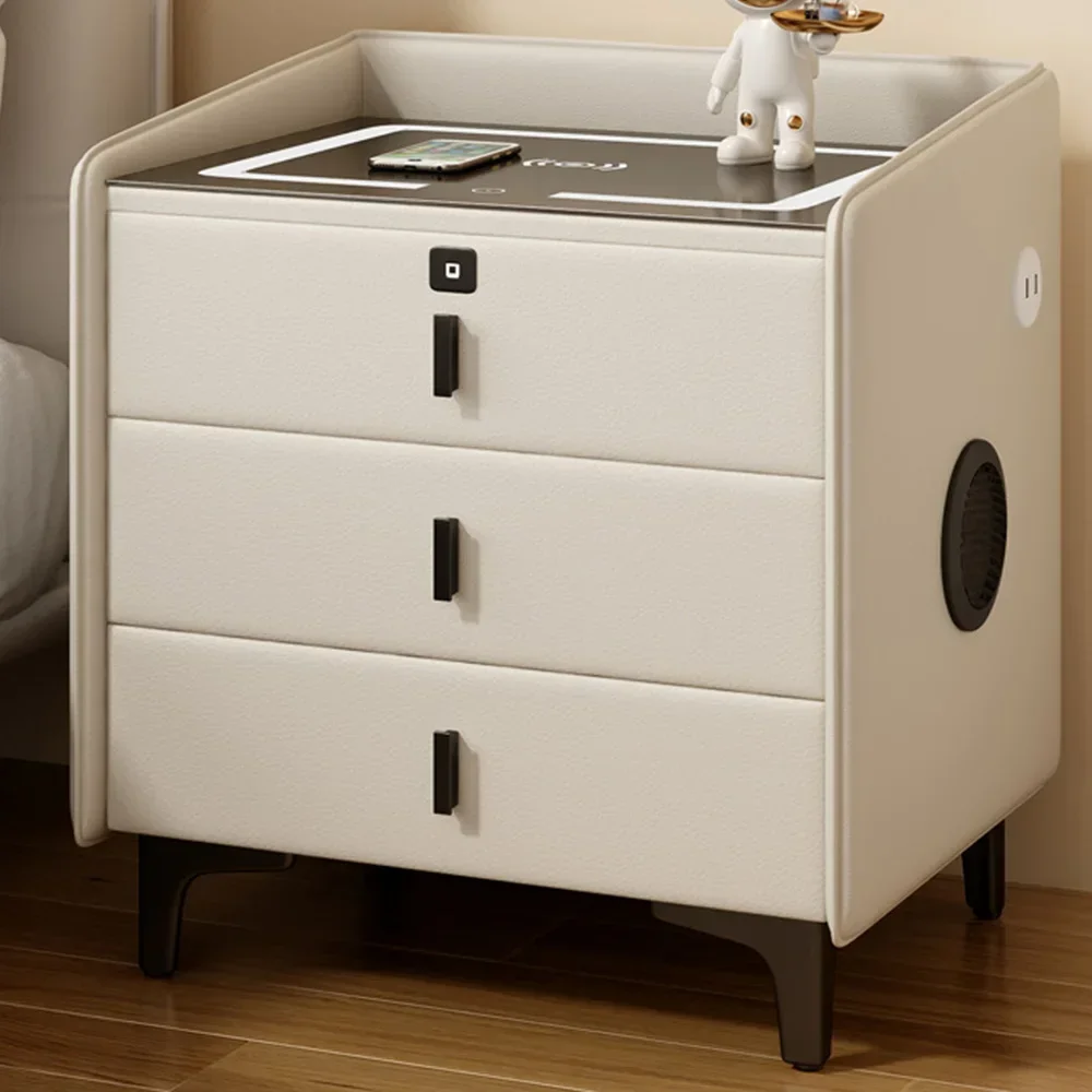 'High Quality All Inclusive Tech Belt Speaker New Nordic Bedroom Smart Bedside Table Luxury Wooden Nightstands