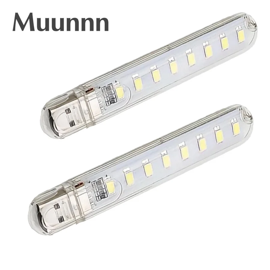 Pwwqmm mini usb led mesa lâmpada de leitura portátil luz para acampamento banco potência notebook 8leds livro luzes da noite lanterna