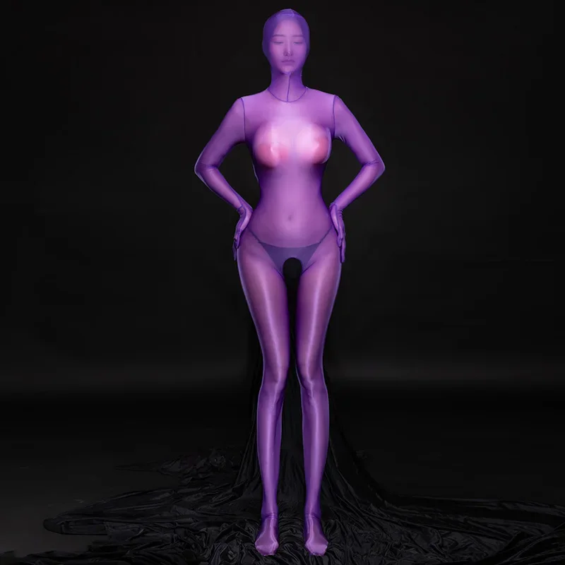 Sexy Shiny Full Body Zentai Bodysuit for Women SM Gay Tight Catsuits Erotic Lingerie Sex Porn Role Play Costumes Bodystocking