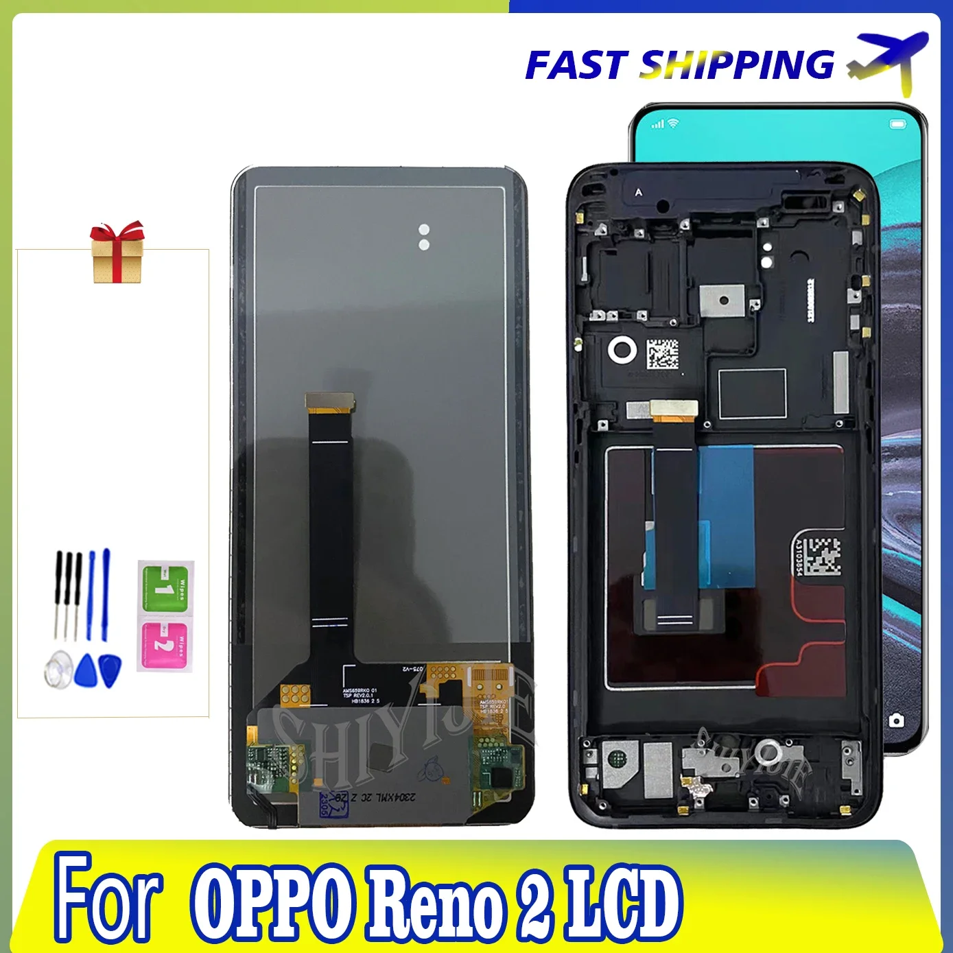 

6.5" For Oppo Reno2 LCD PCKM70 PCKT00 Display Touch Screen For Reno 2 PCKM00 CPH1907 Digitizer Assembly Repair Parts