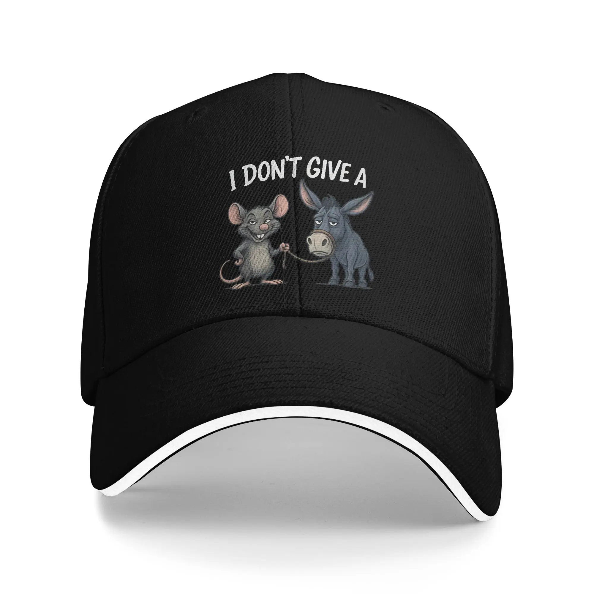 Spring I Don't Give A Rat And Donkey Baseball Cap  Outdoor Sports Casual Hip Hop Hats Unisex Print Sun Snapback Cap
