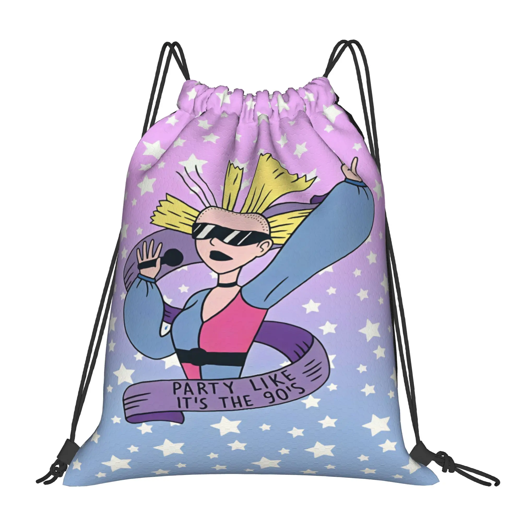 Rugrat Character Drawstring Bag  Sports Yoga Men BackpacksPortable Casual Sackpack String Bags