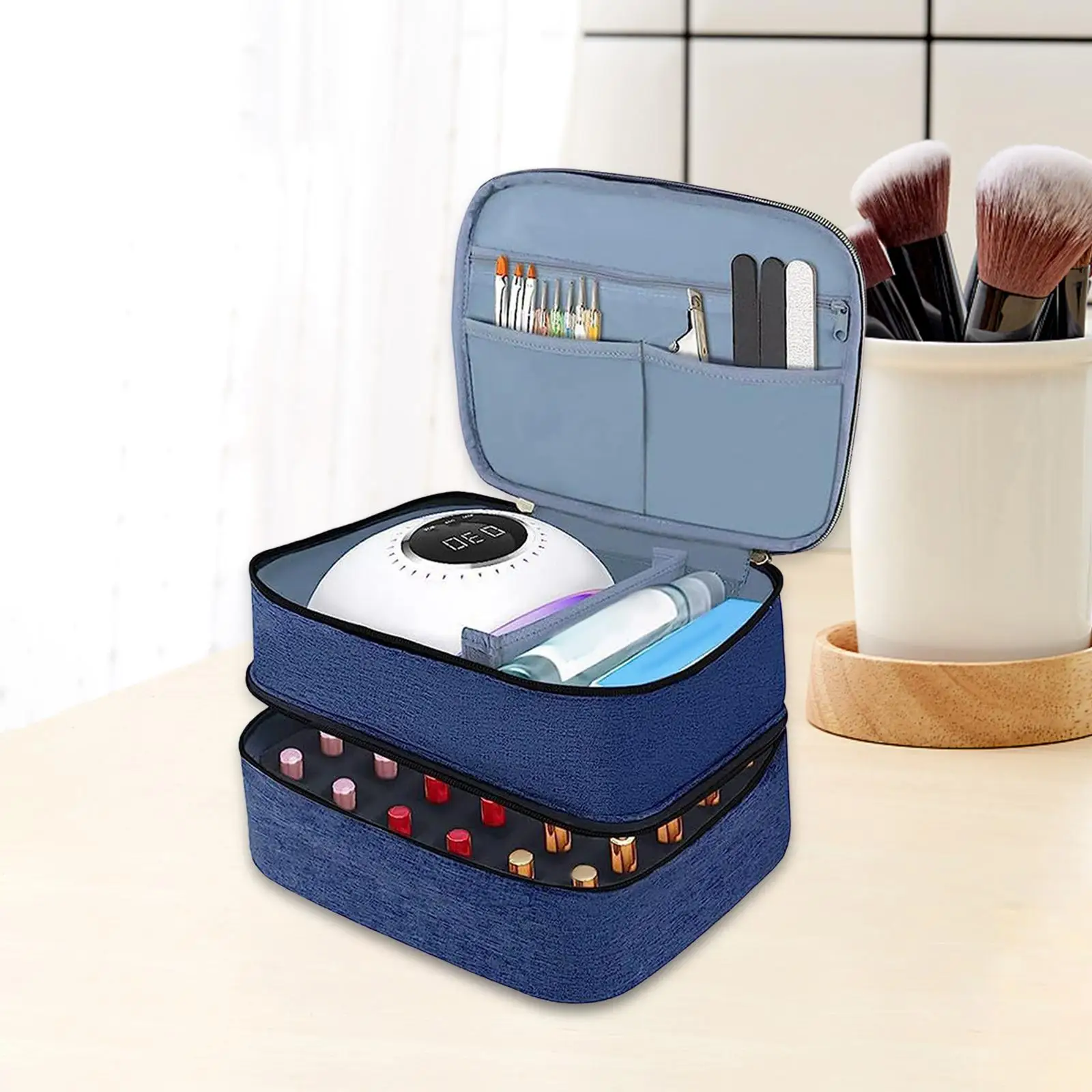 Nail Polish Storage Bag Nail Art Set Organizer Nail Polish Carrying Case Nail Dryer Case for Lipsticks Nail Lamp Manicure Tools