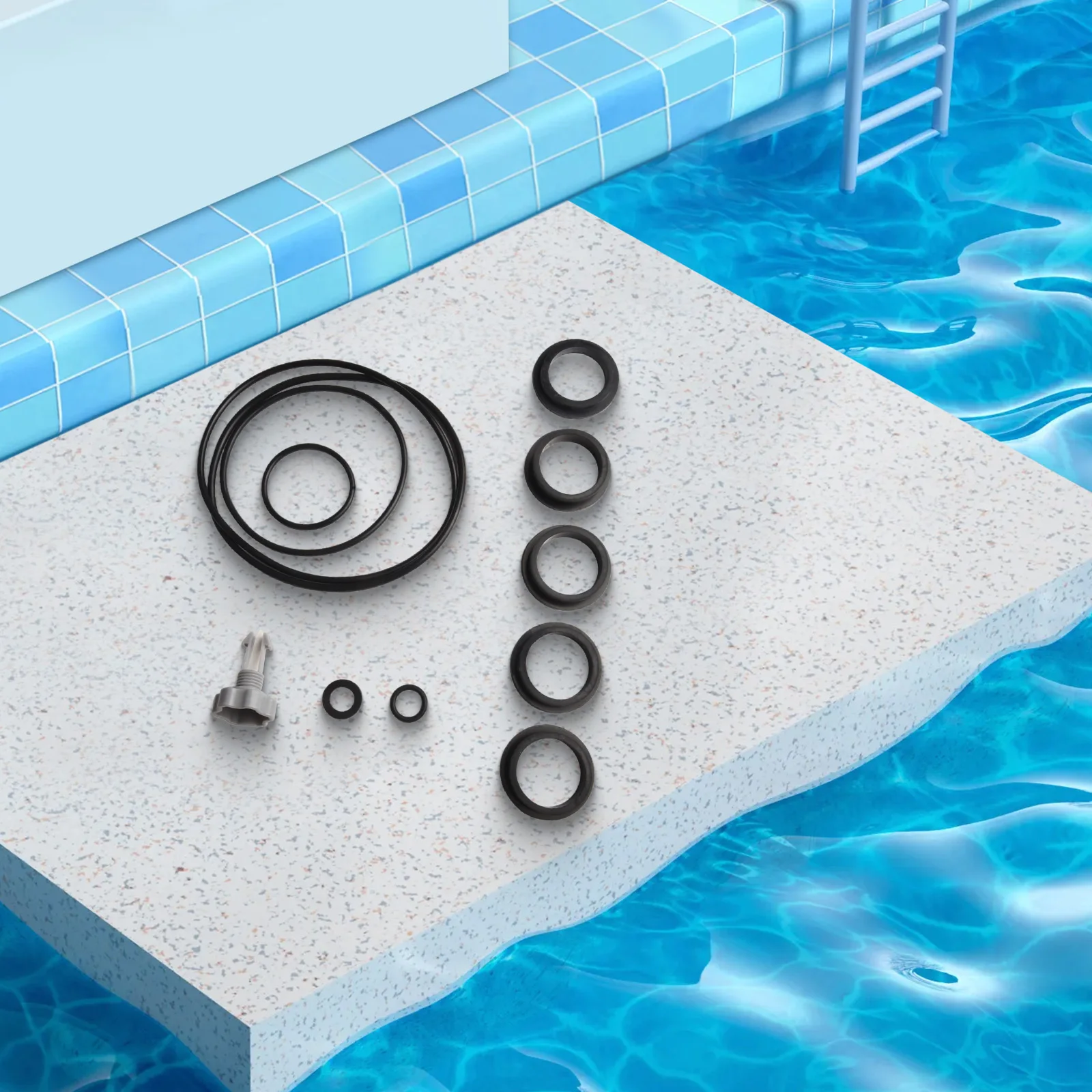 

O Rings Seal Gasket Part Set with Air Release Valve for Intex Sand Filter Pump Ensures Secure Fit and Efficient Operation