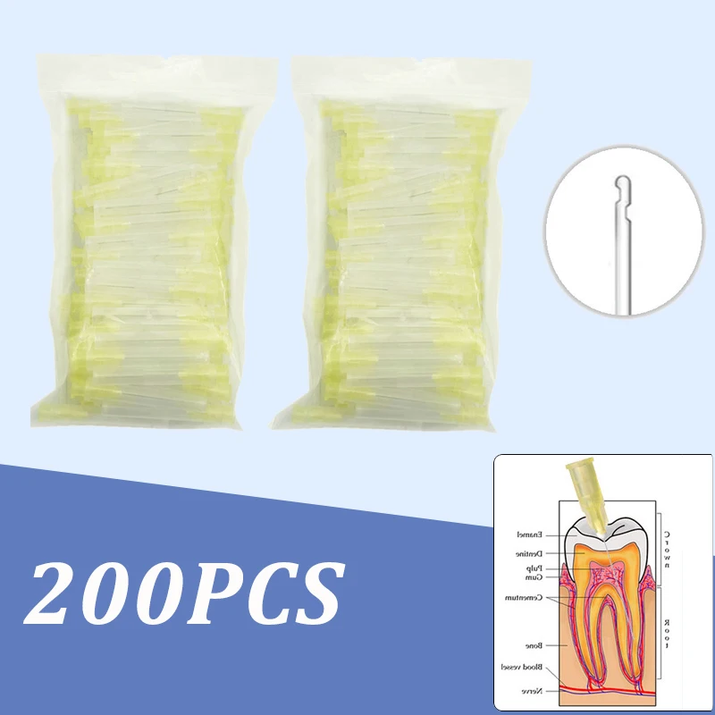 200 Pcs Dental Endo Irrigation Needle Tip End-Closed Side Hole Endo Syringe Tips Oral Care Dental Products