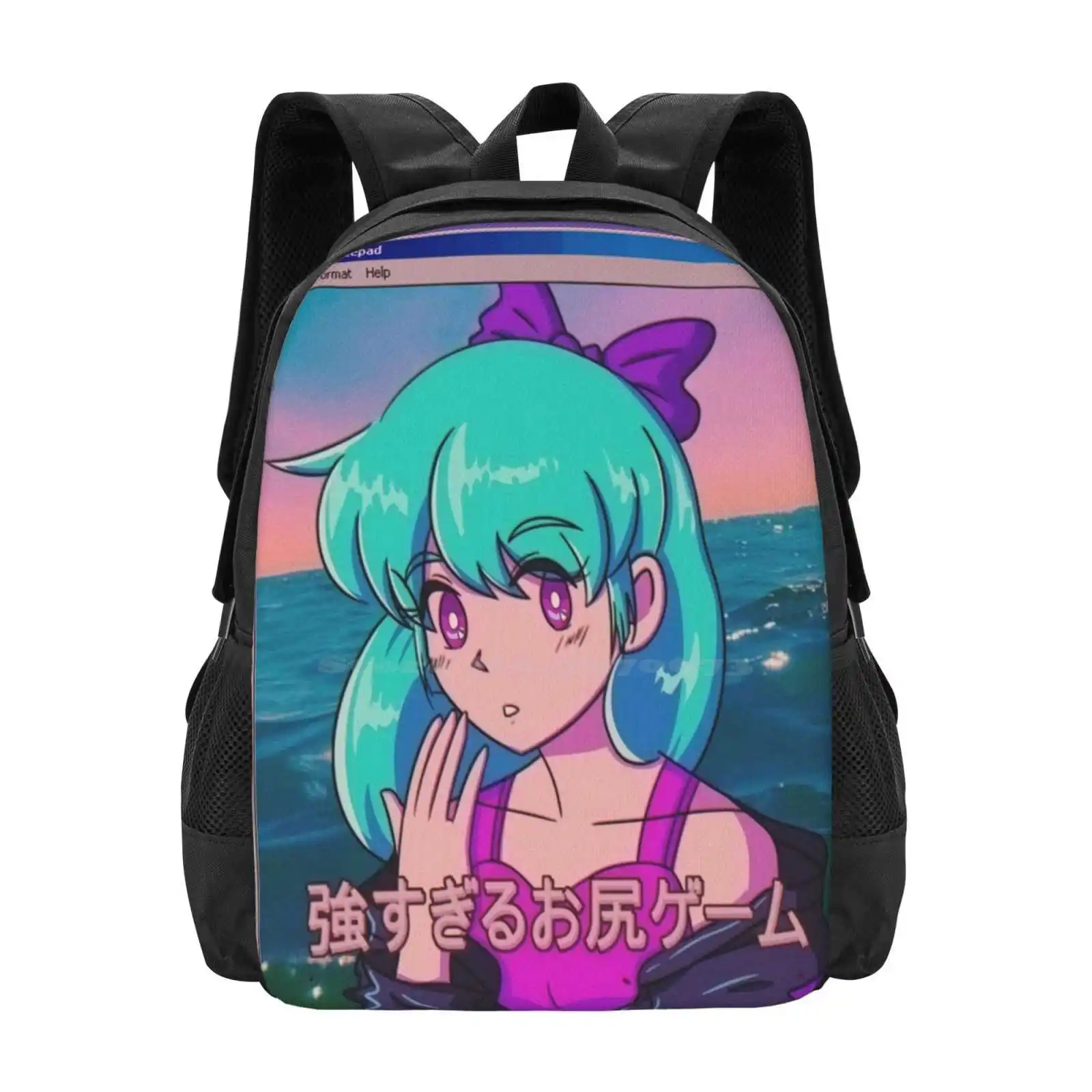 Anime Girl Aesthetic Hot Sale Backpack Fashion Bags Aesthetic Anime Manga Pop Art City Pop Future Funk Retrowave Synthwave