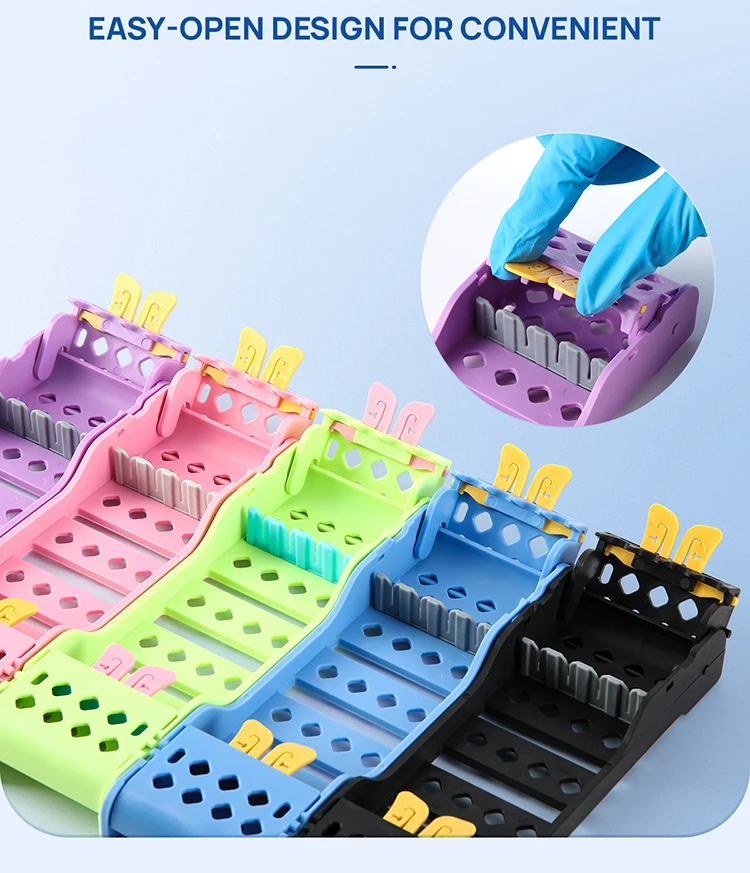 AZDENT Dental 4-Fächer Sterilisationsbox-Halter Autoklavierbarer Desinfektions-Aufbewahrungsständer Box-Organizer für Zahnärztliche Instrumente – Detail 3