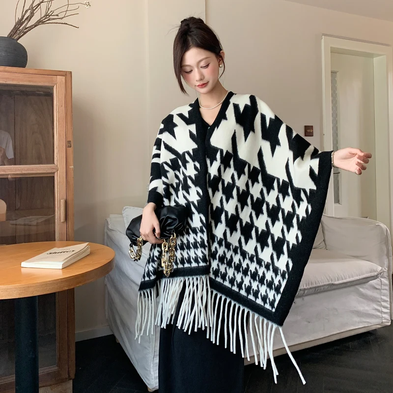 

2025Новый модный универсальный шарф для путешествий, утолщенная теплая ветрозащитная шаль в корейском стиле, накидка