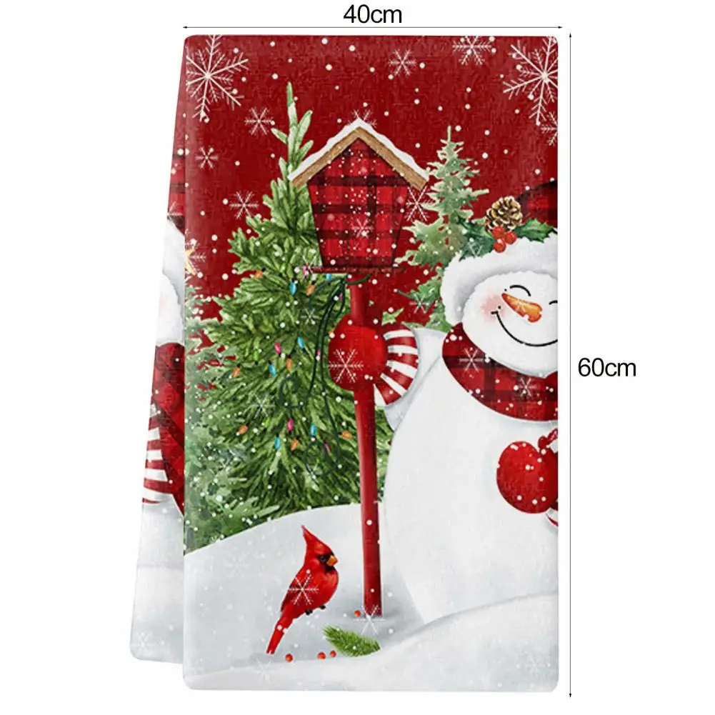 Holiday Themed Towel Christmas Kitchen Towels Set with Snowman Gnome Designs Super Absorbent Soft for Festive for Home