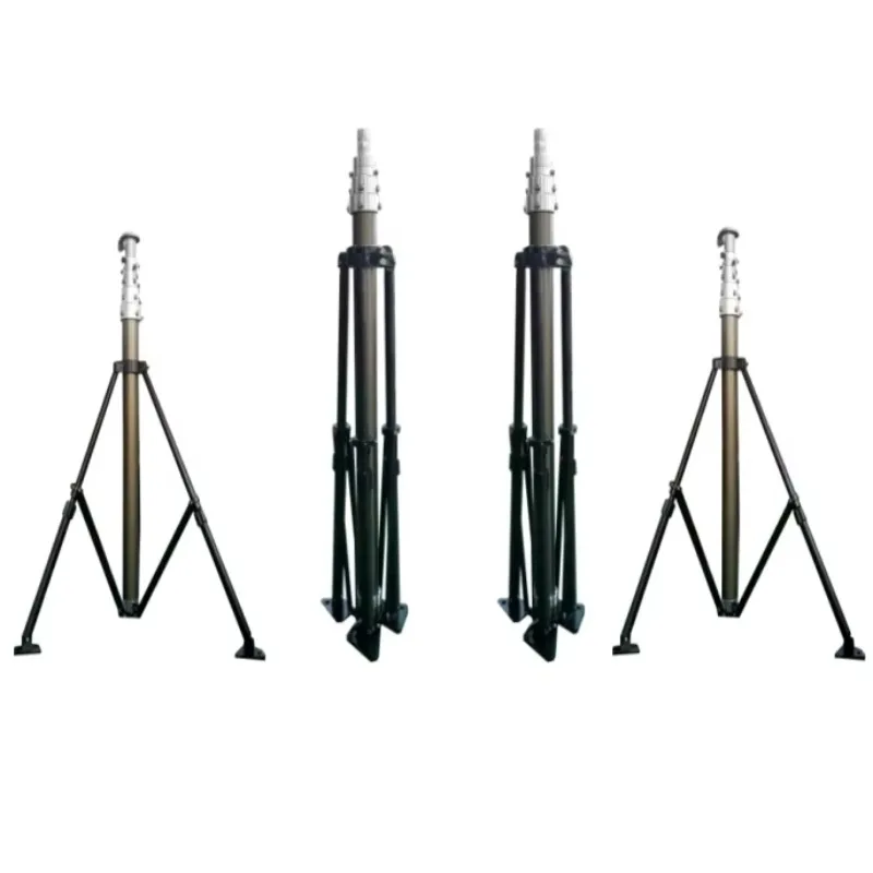 5m Tripod Pneumatic Telescopic Mast Aerial Push up Pole Aluminum Alloy 10kg Load Capacity CE Certified