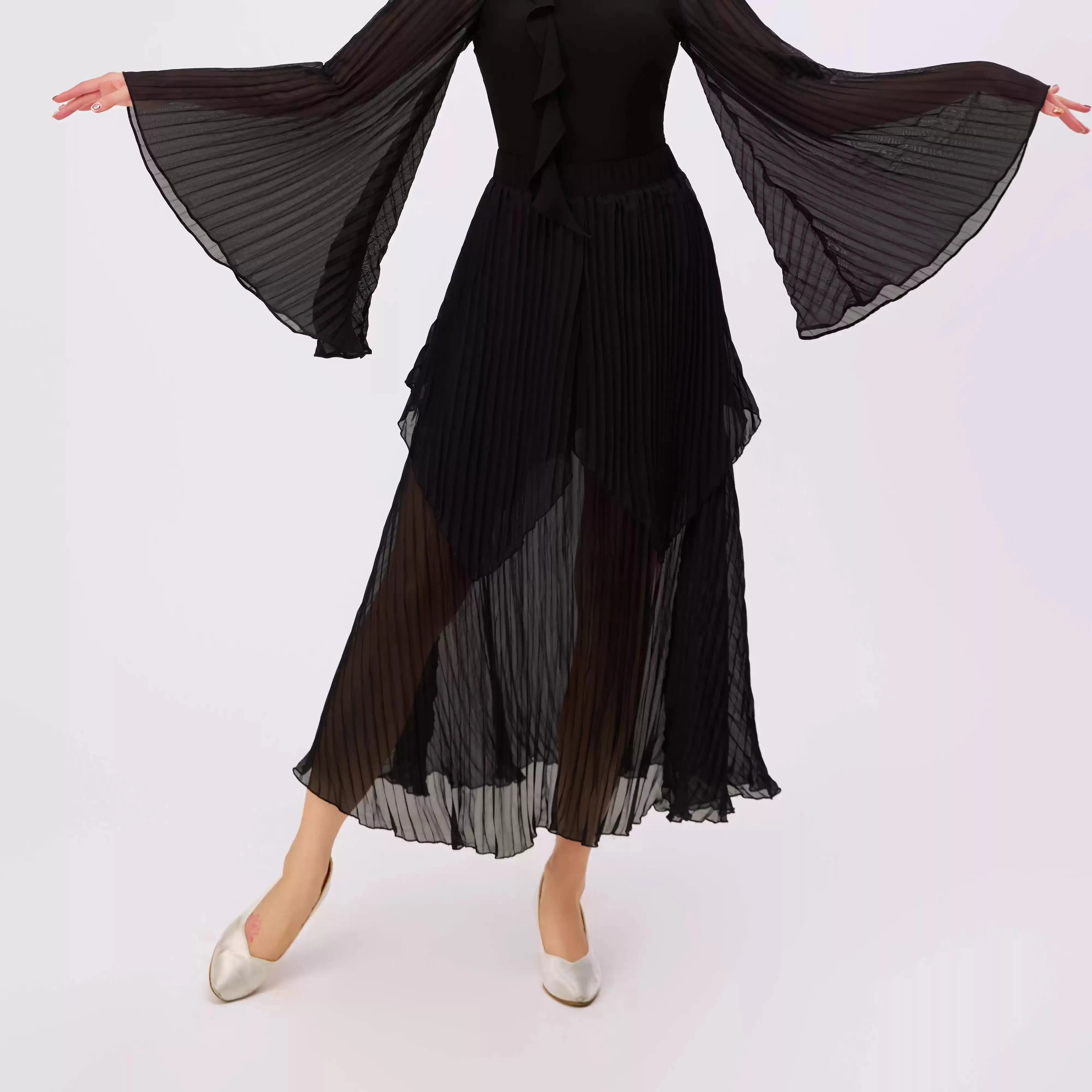 2025 Nuovi abiti da ballo moderni Costumi da spettacolo di valzer Grande gonna a rete altalena Abito da ballo da sala Pratica da indossare DN21918