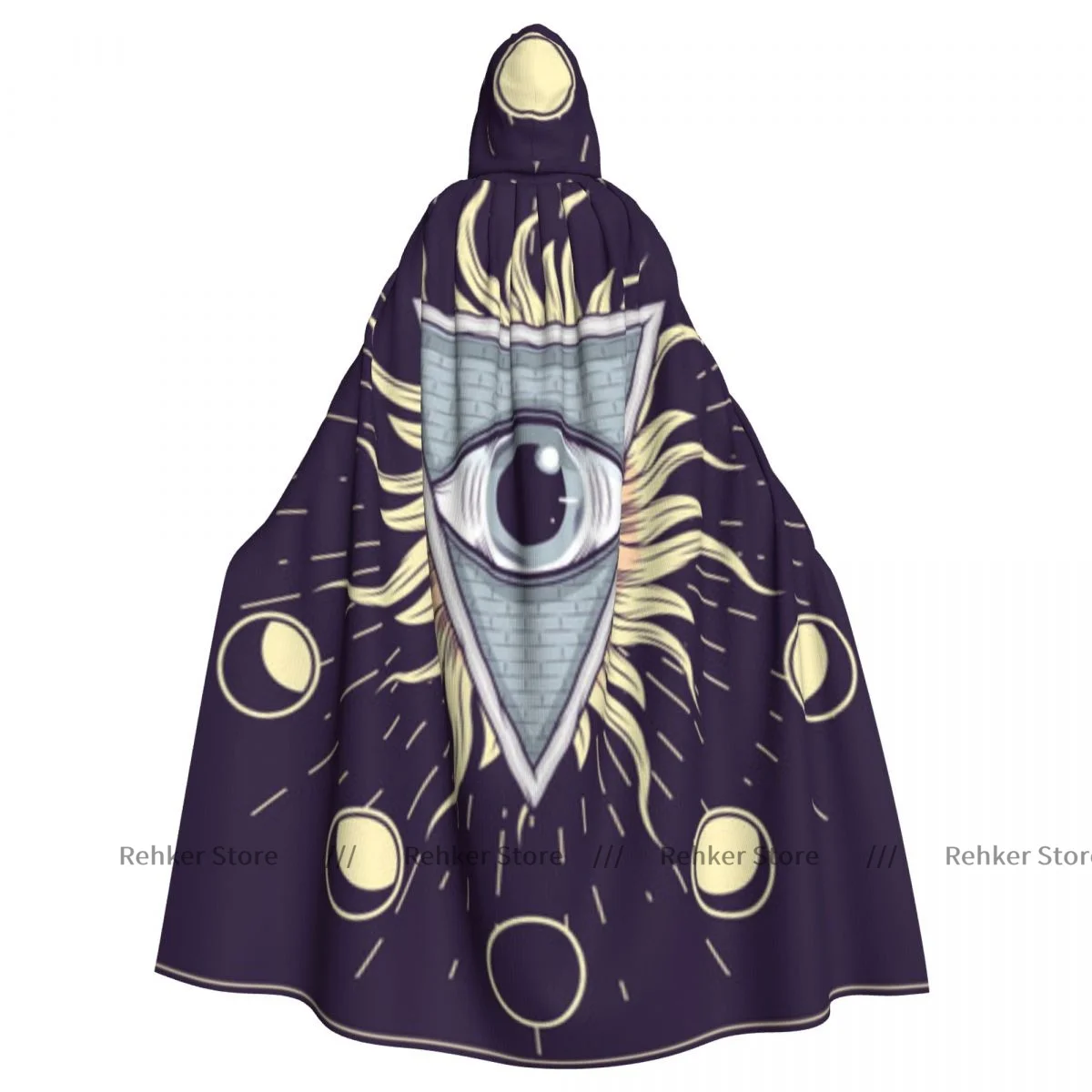 

Esoteric Moon Phases Hooded Cloak Coat Halloween Cosplay Costume Vampire Devil Wizard Cape Gown Party