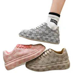 Women Flat Loafers Woman Rhinestone Shoes Female Autumn Sports Shoes Casual Platform Glitter Design Slip On Shoes Dropshipping