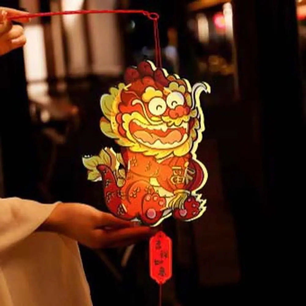 Lion Dance Lantern Chinese New Year Dragon Lantern Spring Festival DIY Handmade Material Bag Chinese New Year Decorations Lamp