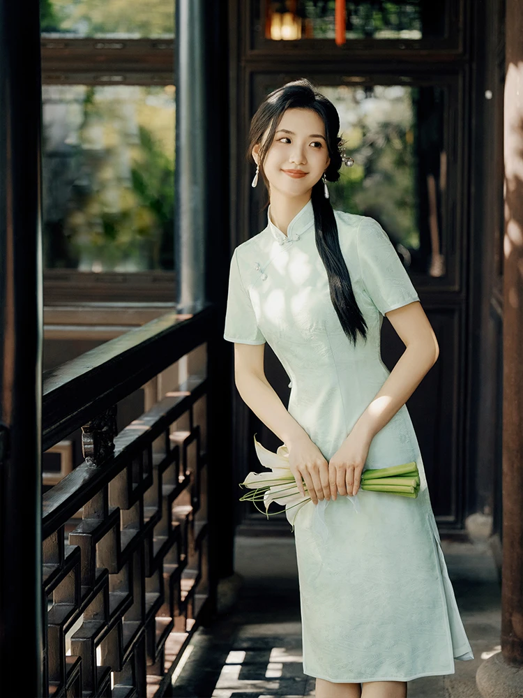 

Ele een Silk Women's Mid-Length Qipao Faionable Chinese Sle High-Quali Summer New Arrival 2026