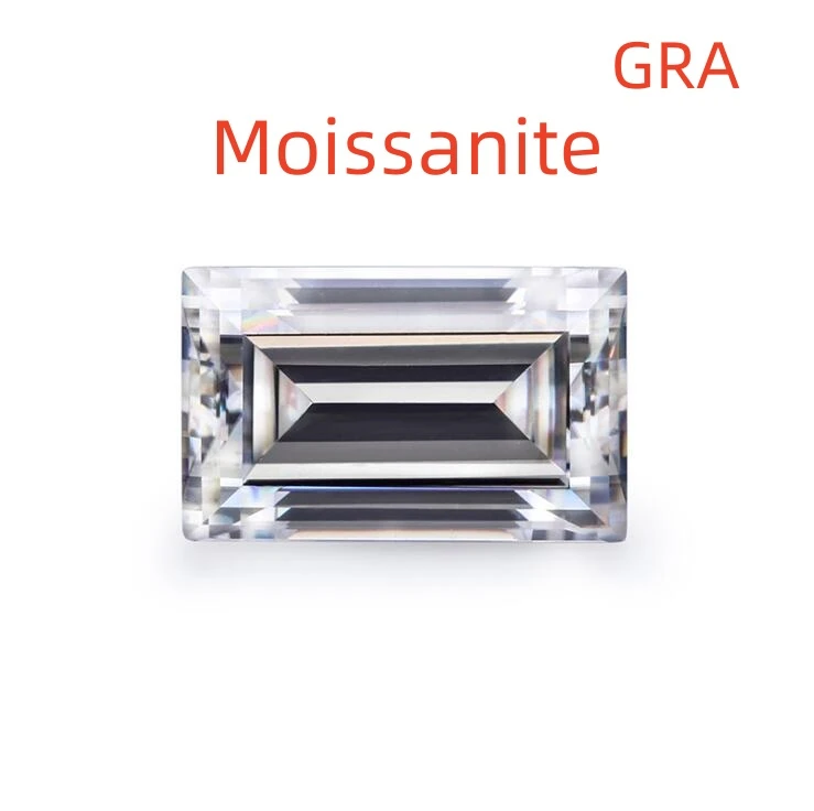 

[Full Size]Baguette Cut Moissanite Loose Stone TOP D Color VVS1 Rectangle Shape Psaa Diamonds Test For Jewelry Wax Setting