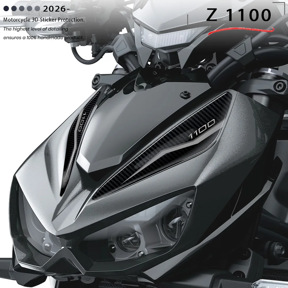 

Motorcycle front face sticker protection kit for Z1100 2026 Rear corner decal 3D resin Z 1100 accessories