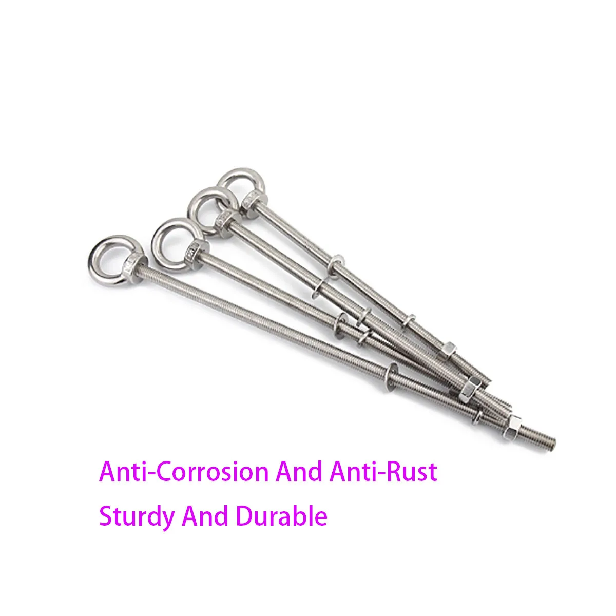 

304 Stainless Steel Extension Bolt M3 M4 M5 M6 M8 M10 M12 with Ring Lifting Furniture Hook Screw