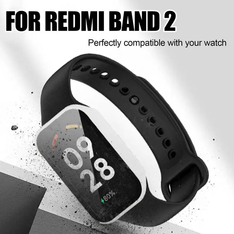 Hard PC Case Glass For Xiaomi Mi band 8 Active for Redmi Smart band2 Full Cover Screen Protector Frame Bumper Shell